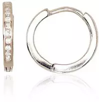 Sidabriniai auskarai su apvaliu segtuku - 2 g. - 14 mm.
