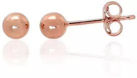 Auksiniai auskarai vinukai, Raudonas Auksas, Be akmens - 4 mm. - 0.38 g.
