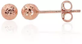 Auksiniai auskarai vinukai, Raudonas Auksas, Be akmens - 0.39 g. - 4 mm.