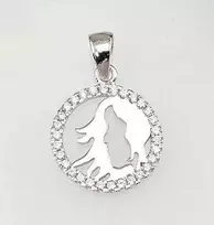 Sidabrinis pakabukas Zodiakas. Metalas: Sidabras. Praba: 925°. Akmuo: Cirkonai - 2.6 g. - 24 mm.