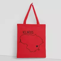 Spalvotas medžiaginis maišelis "Vilnius - širdis"