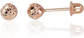 Auksiniai auskarai vinukai, užsukami, Raudonas Auksas, Be akmens - 0.46 g. - 4 mm.