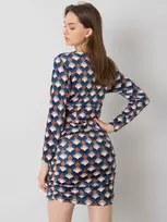 Italy Moda Suknelė-DHJ-SK-12695.26P-tamsiai mėlyna