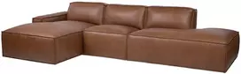 Lova Home4You Kampinis sofos komplektas „BURTON LC“ iš rudos odos