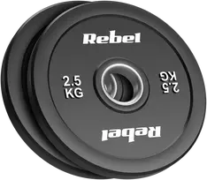 Olimpiniai gumuoti svarmenys BUMPER rinkinys 2x2.5kg, skylės skersmuo 51 mm, REBEL ACTIVE