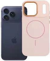 Oem dėklas iPhone 18 Pro Max / 17 Pro Max su Mag rėmeliu ir dangteliu, suderinamas su MagSafe, pudros rožinės spalvos