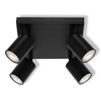 Šviestuvas nukreipiamasis Osram Plate, GU10, 4 x 6 W, juoda sp. / juoda sp.