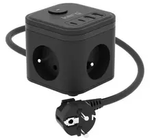KERG SMART – 3-SOCKET POWER STRIP + USB-A+USB-C CHARGER 1.5M 3×1.5MM2 H05VV-F 16A/250V