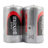 Baterija - Maxell R20 2TAC 1.5V Energija Laikrodžiams, Radijams, Kalkuliatoriams, Nuotolinio Valdymo Pultams - Juoda