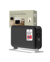 Mill Instant Max Led Portable Heater | CO2200LEDMAXBLACK | Convection Heater | 2200 W | Number of power levels 3 | Suitable for