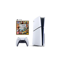 SONY PLAYSTATION 5 SLIM DISC + GTA 5  naudotas( ATSIĖMIMAS PARDUOTUVĖJE)