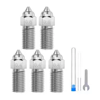 3D Spausdintuvo Antgalis - ELEGOO Neptune 4 / 4 Pro Grūdinto Plieno Antgalių Rinkinys 0,4 mm x3, 0,6 mm x1, 0,8 mm x1