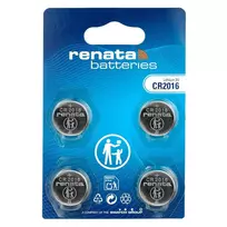 Monetos Baterija - Renata CR2016 3 V, 4 Vienetai