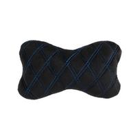 Automobilio sėdynės galvos atramos pagalvė EVAtech 27x16 cm - juoda / mėlynos siūlės