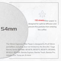 Accessories for coffee machines,Espresso Filter Paper Unbleached Coffee Paper Filter for Espresso Machine - Disposable Portafilter Paper,54mm