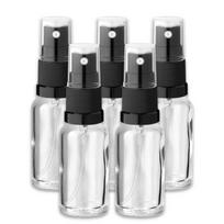 Bespalvis 20 ml stikl. butelis su juodu purkštuvu, 5 vnt. rinkinys
