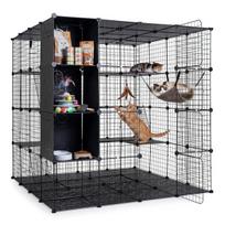 Modulinė katės narvas 144x144x142 cm juodas