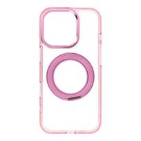 Case for iPhone 16 PRO Frame Circle Stand compatible with MagSafe pink
