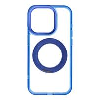 Case for iPhone 15 Pro Frame Circle Stand compatible with MagSafe navy blue