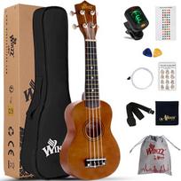 Winzz Sopraninės ukulelės rinkinys pradedantiesiems, rudas
