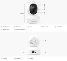 Reolink Wireless Wi-Fi indoor camera, E330, 5MP 3K, 2.4GHz + 5GHz, MicroSD up to 512GB