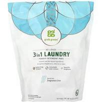 Grab Green, 3 viename skalbimo miltelių kapsulės, be kvapiklių, 60 skalbimų, 960 g