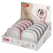 EMOS Pocket cosmetic mirror with LED light, 10 pcs, display box