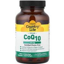 Country Life, Veganiškas kofermentas Q10, 100 mg, 120 veganiškų minkštųjų kapsulių