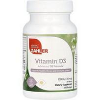 Zahler, Vitaminas D3, 25 mcg (1000 TV), 250 minkštųjų gelių