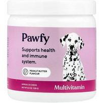 Pawfy, Multivitaminai, šunims, nuo 6 mėnesių, su žemės riešutų sviestu, 30 kramtomųjų tablečių, 128 g