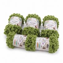 Alize Puffy mikropoliesterio siūlai, žali, 5vnt., spalvos kodas: 485
