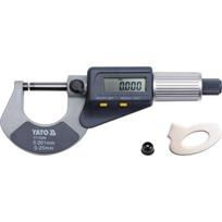 Yato Skaitmeninis išorinis mikrometras YT-72305, 0-25mm, 0.001mm, ±0.002mm, 5-10N, LCD ekranas, 1.55V SR44 baterija