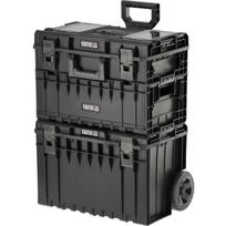 Yato įrankių dėžės rinkinys YT-09161, 585x425x810 mm, 3 vnt., PP, 2 ratai, teleskopinė rankena, nuimami pertvaros