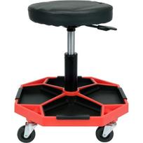 Yato reguliuojama serviso kėdė YT-08793, 410-550mm, 140kg, 300mm, plienas, 4x63.5mm ratai, vinilo sėdynė, 4 skyriai