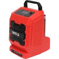 Yato YT-82940 radijas, 18V, FM/AM, Bluetooth, AUX, LCD, 3W, 220-240V, 50/60Hz, 36h, 2x1.5V AAA, USB 5V/1A, 12V/1A