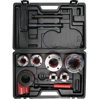 Yato sriegimo rinkinys YT-29003, 1/2"-2", 7 vnt., plienas, 9Cr2 galvutės, plastikinis rankenas, rankinis sriegtuvas