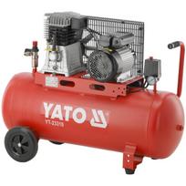 Tepalinis oro kompresorius pneumatiniams įrankiams su didele 100L talpa 2200W 360l/min 10bar 2 cilindrai YT-23310 YATO