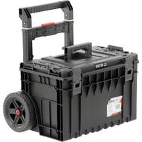 Yato įrankių dėžė YT-09159, 52 l, 100 kg, 660x643x483 mm, IP66, PP, 2 ratai, teleskopinis rankenas, 2 padėklai, 2 pertvaros