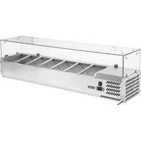Yato šaldymo vitrina YG-05322, 7x1/4 GN, 110 W, 220-240 V, +2~+8°C, R600a, SS201 plienas, grūdintas stiklas
