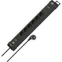 Brennenstuhl ilgintuvas 1951160613, 6 lizdai, 2xUSB-C PD 65W, 1xUSB-A 18W, 3m, 16A, H05VV-F 3G1,5mm², juodas, saugos jungiklis