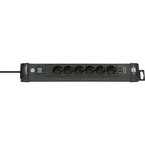 Brennenstuhl ilgintuvas 1951160608, 6 lizdai, 2x USB, USB-C PD 30W, USB-A 18W, 3 m, 3680 W, 230 V, IP20, su jungikliu, vaikų sauga