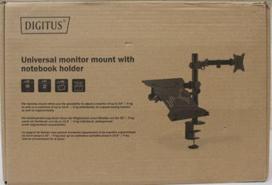 SALE OUT. DIGITUS Universal Monitor Mount with Notebook Holder | Digitus Desk Mount | DA-90436 | Tilt, swivel, height adjustment, rotate | Maximum weight (capacity) 9 kg | DAMAGED PACKAGING, SCRATCHED | Black DA-90436SO | 2000001386873