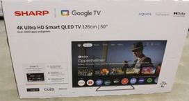 SALE OUT. Sharp 50HP6265E 50" (126cm) QLED 4K Ultra HD Google TV, Dolby Vision, Dolby Atmos, Central Stand | Sharp 50HP6265E | 50 | Smart TV | Google TV | UHD | Black | DAMAGED PACKAGING 50HP6265ESO | 2000001405277