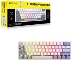 CORSAIR CLIPPER PRO MINI 60 Hall Effect Gaming Keyboard, Backlit RGB LED, CORSAIR MGX Core, White , PBT DS Keycaps | Corsair CH-979111J-NA | 0840440417309