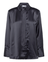 Topshop - Tsdanila Ls Cinch Back Tie Shirt Wvn - Marškinėliai ilgomis rankovėmis - Pilka