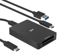 Memory Card Reader SILICON POWER CreatePro BS10 CFexpress Type B and SD 4.0 10Gbps Black | SPU3CCSREDBS100K | 4713436168744