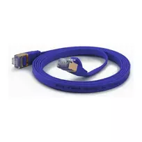 wantecWire CAT6A Extra Flat FTP Patch Cable 1,0m Blue