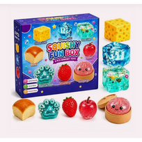 Sensorinių žaislų rinkinys „Squishy Fun Box“ (8 vnt.)
