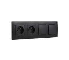 Legrand-Dviguba namų rozetė 250V/16A ir dvigubas vienpolinis jungiklis nr. 1 NILOE