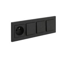 Legrand - Trigubas vieno poliaus jungiklis Nr. 1 ir buitinė rozetė 250V/16A NILOE STEP